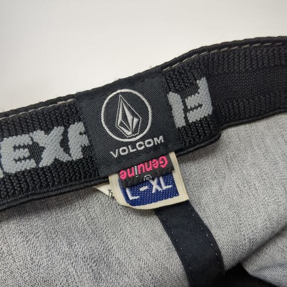 Volcom Fitted Baseball Hat Gray XL Embroidered Flexfit Vent Holes - Picture 9 of 10